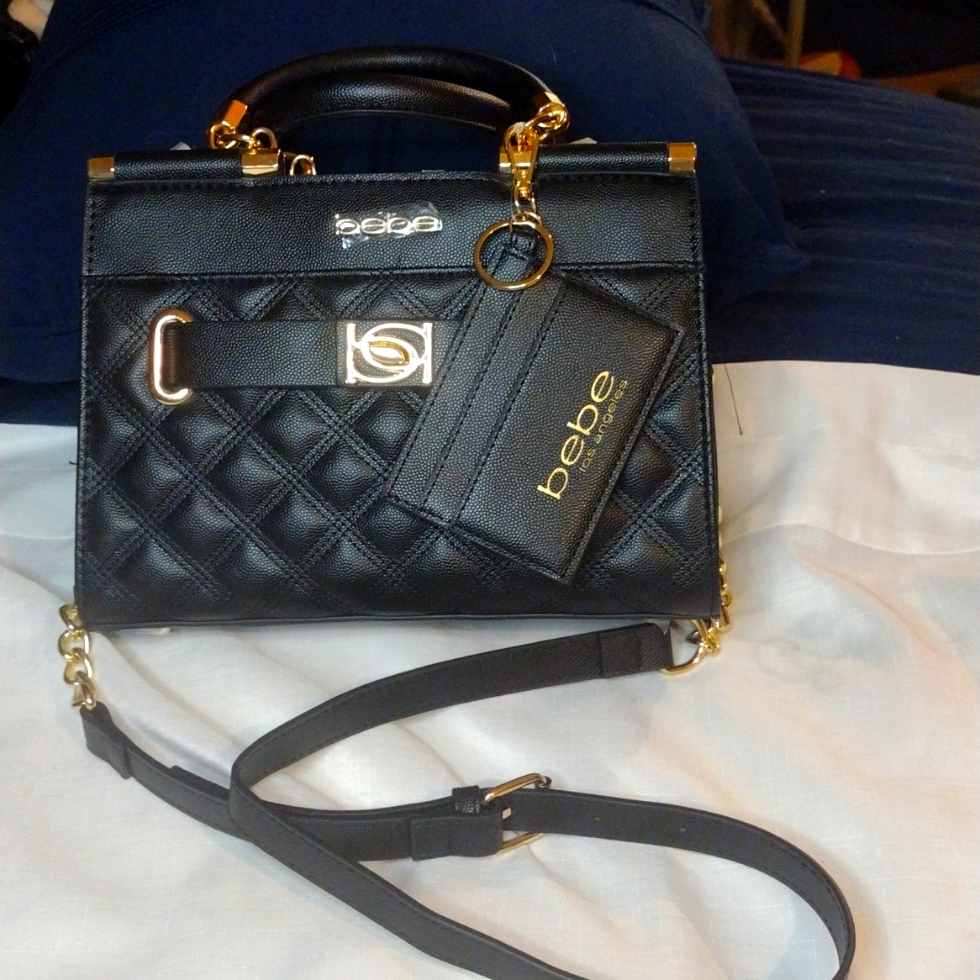 Bebe Black And Gold Satchel